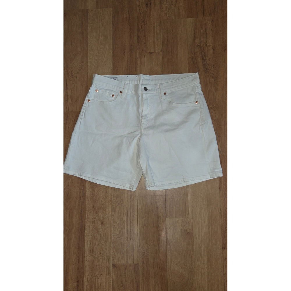 Gap White 5 Inch Girlfriend Shorts Mid Rise Denim Size 31 12R